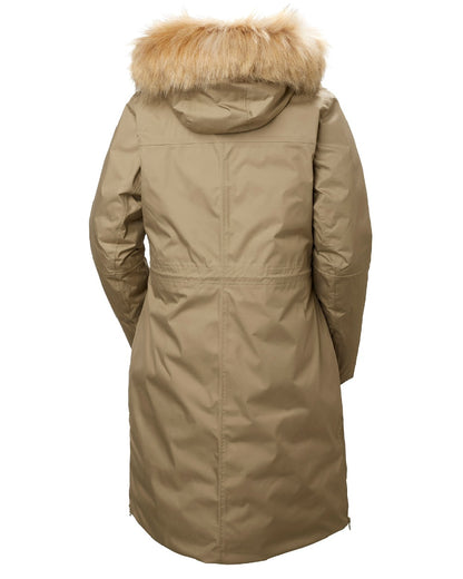 Pebble Coloured Helly Hansen Womens Vega Parka on white background 