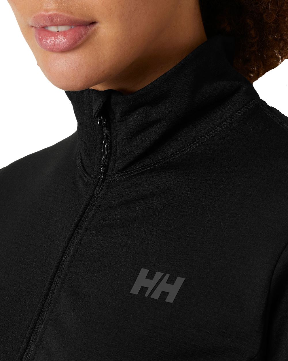 Black Coloured Helly Hansen Womens Versalite Fleece Jacket on white background 