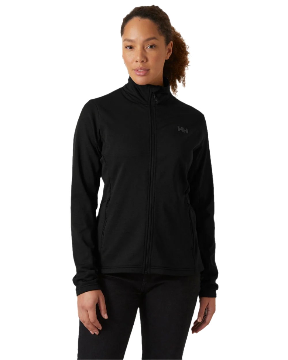 Black Coloured Helly Hansen Womens Versalite Fleece Jacket on white background 