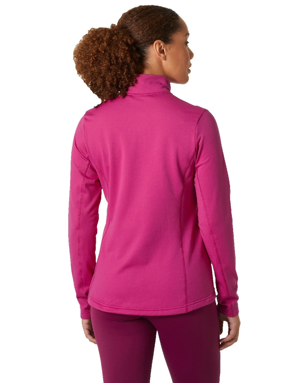 Magenta 2 Coloured Helly Hansen Womens Versalite Fleece Jacket on white background 