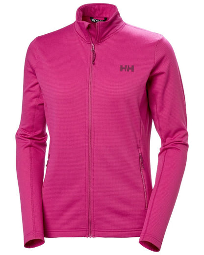 Magenta 2 Coloured Helly Hansen Womens Versalite Fleece Jacket on white background 