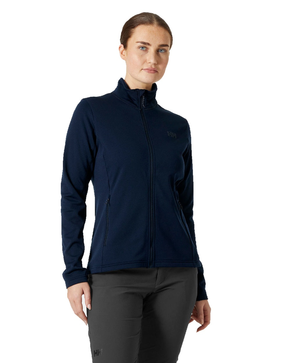 Navy Coloured Helly Hansen Womens Versalite Fleece Jacket on white background 