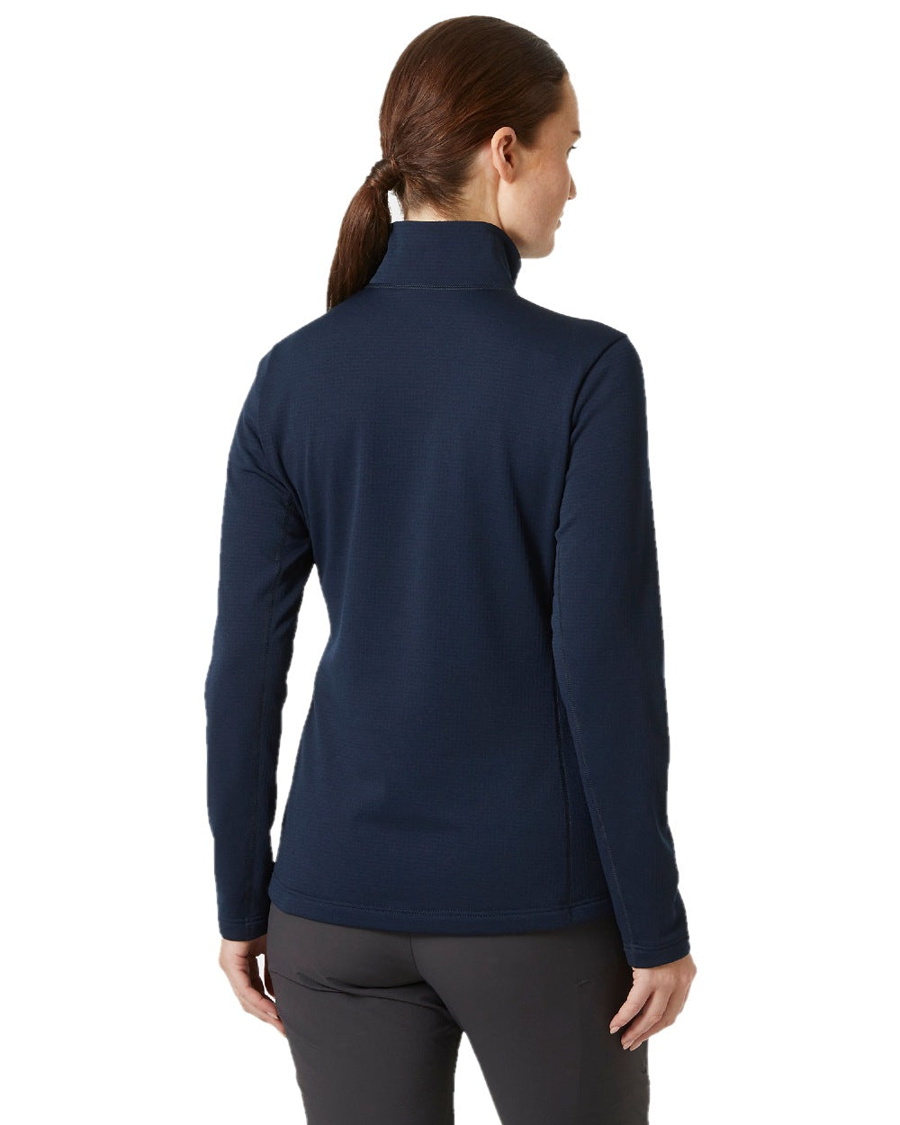 Navy coloured Helly Hansen Womens Versalite Half Zip Fleece on white background 