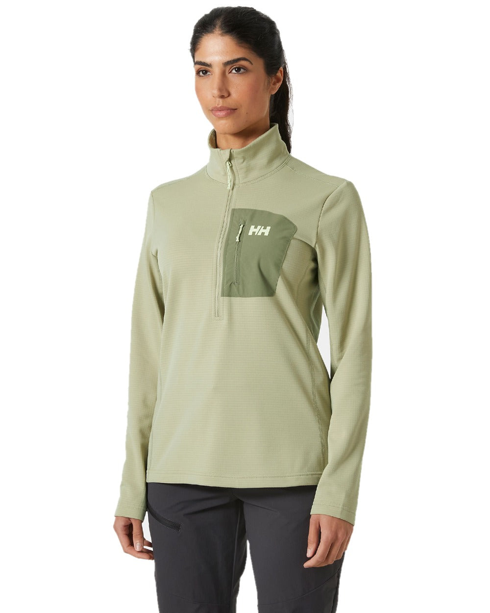 Light Lav coloured Helly Hansen Womens Versalite Half Zip Fleece on white background 