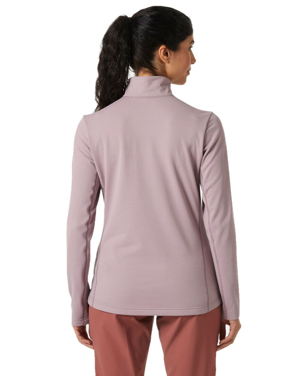 Purple Clay coloured Helly Hansen Womens Versalite Half Zip Fleece on white background 