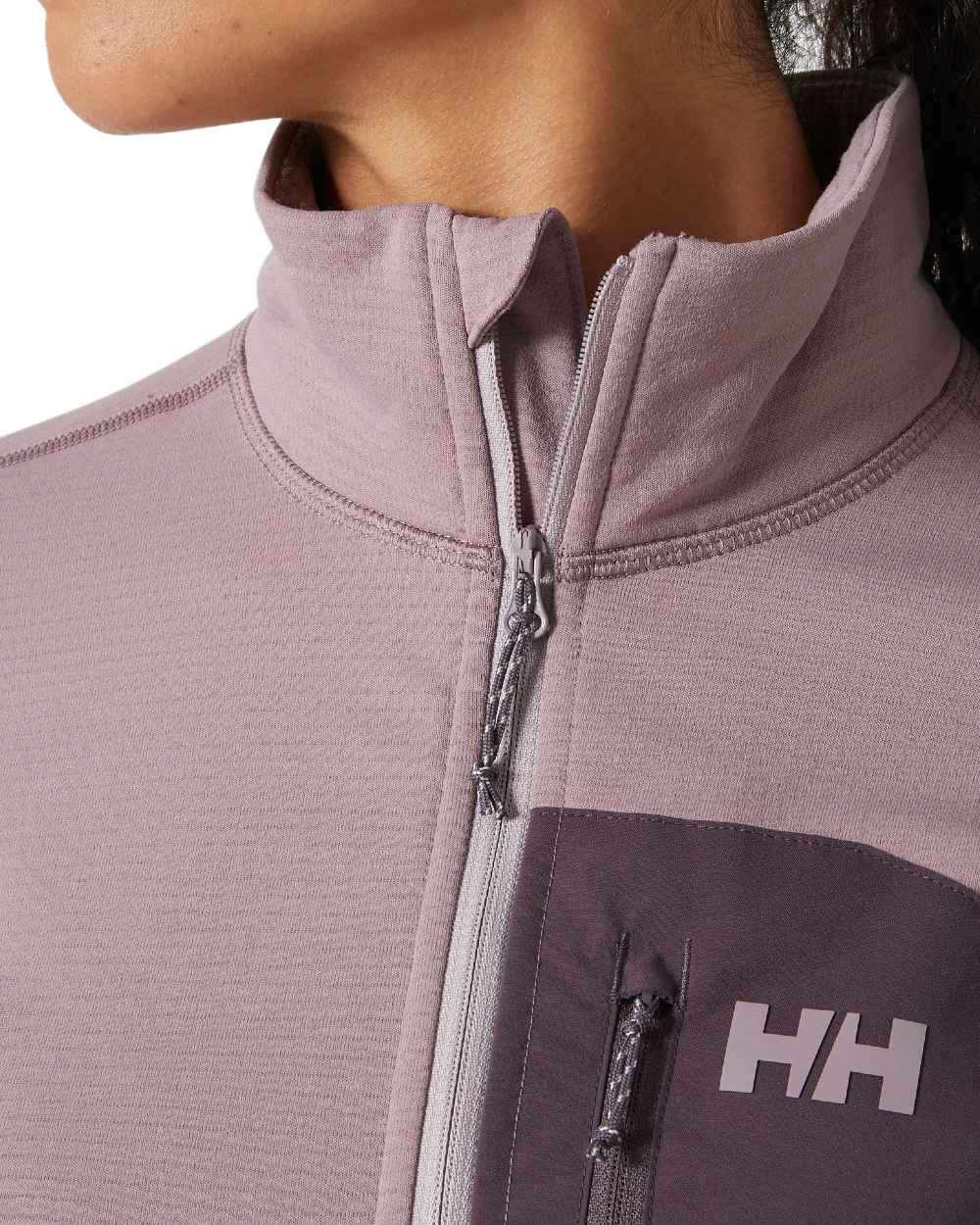 Purple Clay coloured Helly Hansen Womens Versalite Half Zip Fleece on white background 