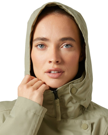 Light Lav Coloured Helly Hansen Womens Welsey II Trench Coat on white background 