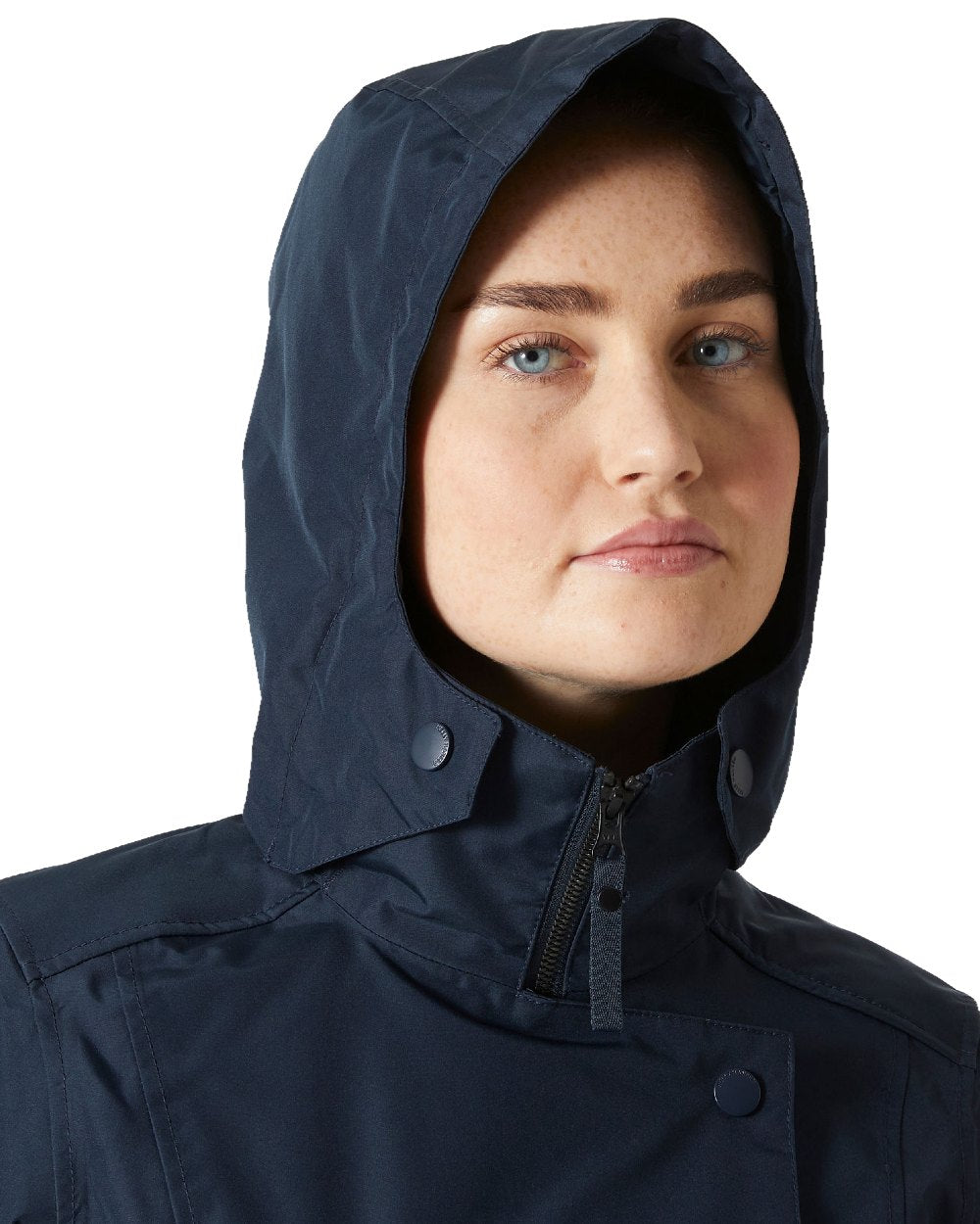 Navy Coloured Helly Hansen Womens Welsey II Trench Coat on white background 