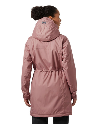 Ash Rose Coloured Helly Hansen Womens Westport Insulated Coat on white background 