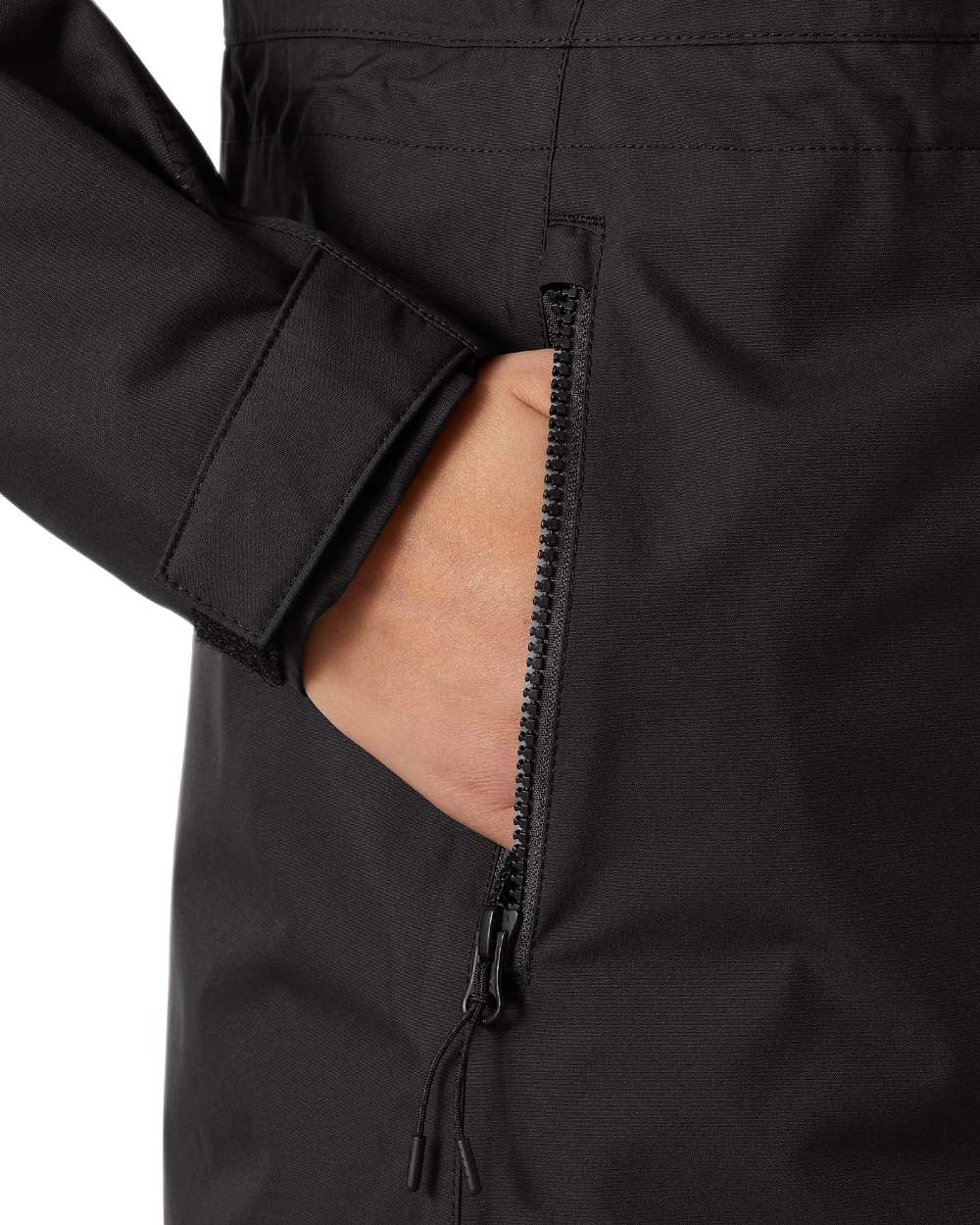 Black Coloured Helly Hansen Womens Westport Insulated Coat on white background 