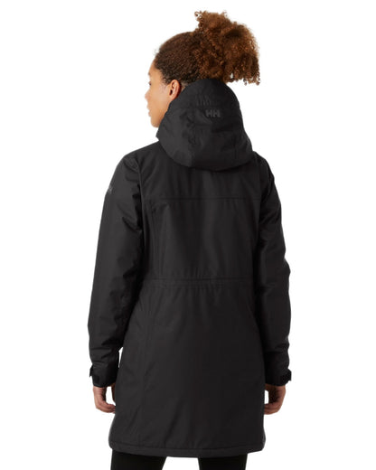 Black Coloured Helly Hansen Womens Westport Insulated Coat on white background 
