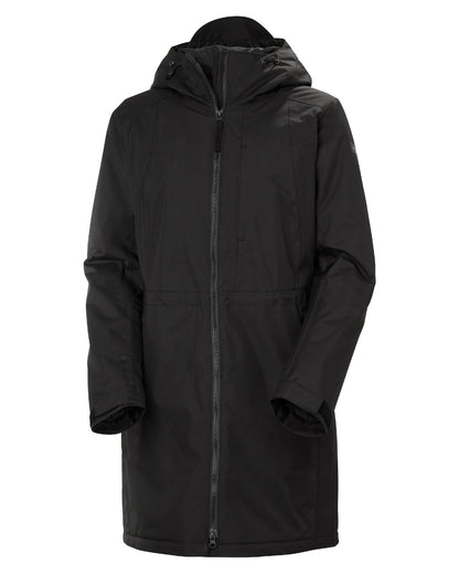 Black Coloured Helly Hansen Womens Westport Insulated Coat on white background 