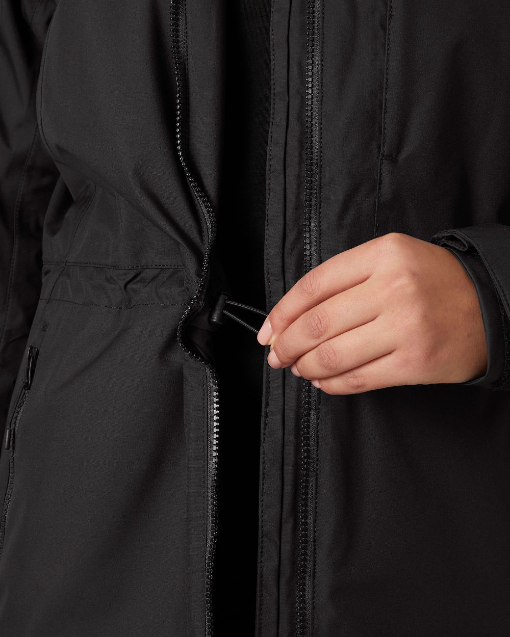 Black Coloured Helly Hansen Womens Westport Insulated Coat on white background 