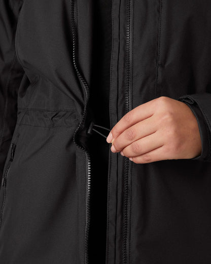 Black Coloured Helly Hansen Womens Westport Insulated Coat on white background 