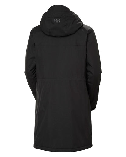 Black Coloured Helly Hansen Womens Westport Insulated Coat on white background 