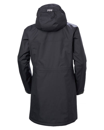Ebony Coloured Helly Hansen Womens Westport Insulated Coat on white background 