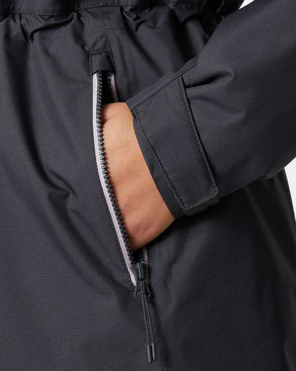 Ebony Coloured Helly Hansen Womens Westport Insulated Coat on white background 