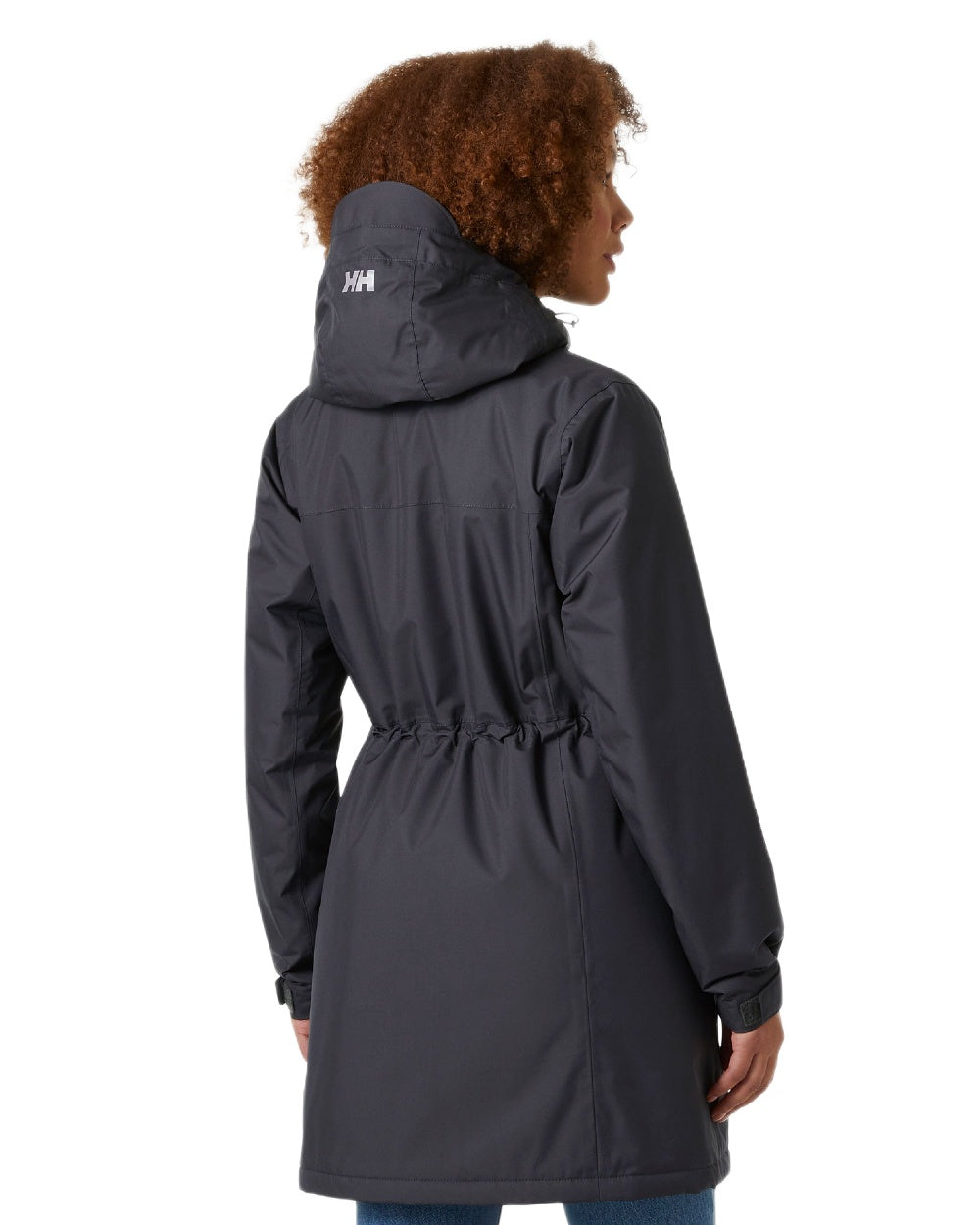 Ebony Coloured Helly Hansen Womens Westport Insulated Coat on white background 