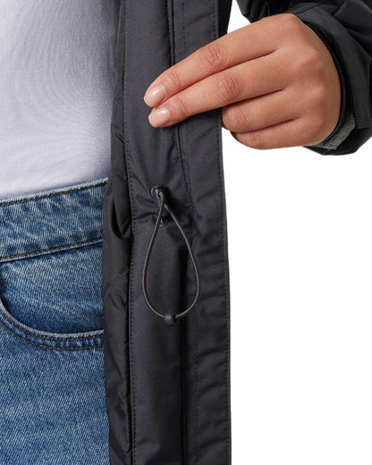 Ebony Coloured Helly Hansen Womens Westport Insulated Coat on white background 