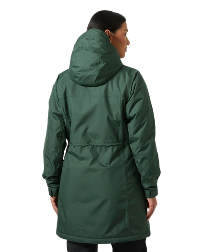 Jungle Green Coloured Helly Hansen Womens Westport Insulated Coat on white background 
