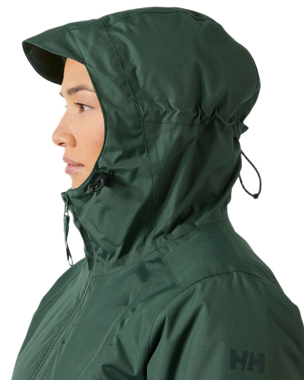 Jungle Green Coloured Helly Hansen Womens Westport Insulated Coat on white background 