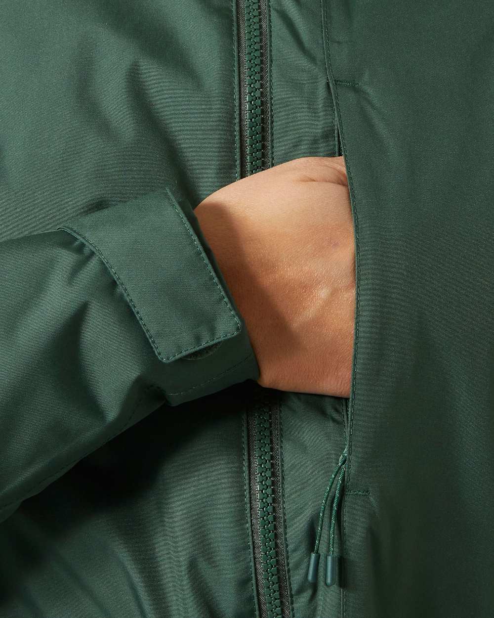 Jungle Green Coloured Helly Hansen Womens Westport Insulated Coat on white background 