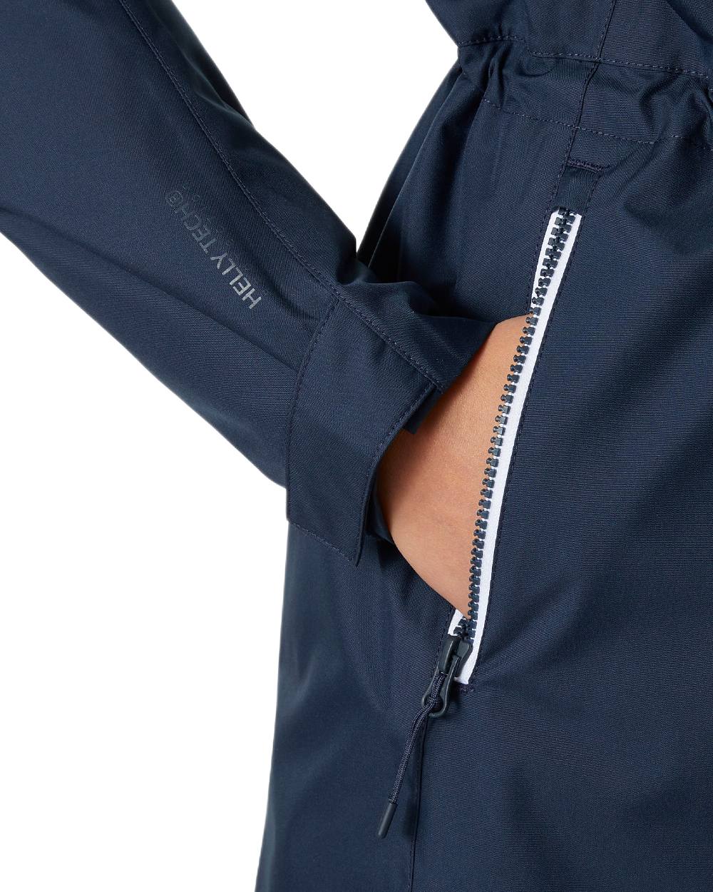 Navy Coloured Helly Hansen Womens Westport Insulated Coat on white background 