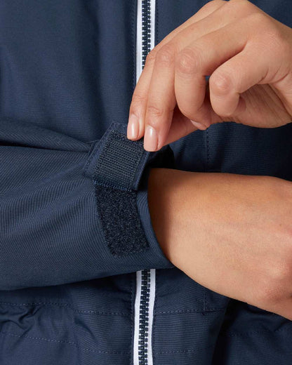 Navy Coloured Helly Hansen Womens Westport Insulated Coat on white background 