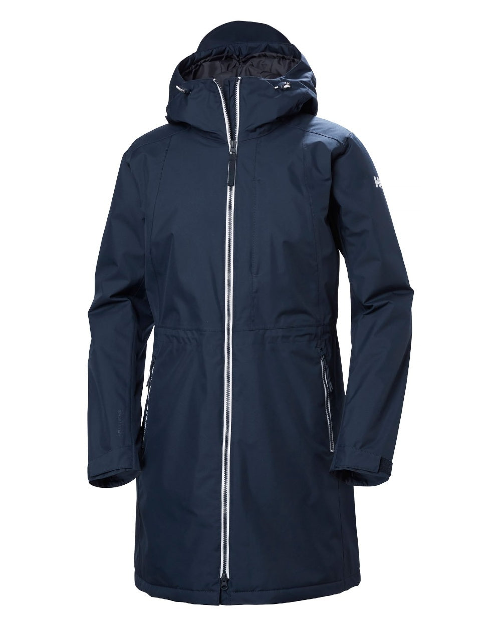 Navy Coloured Helly Hansen Womens Westport Insulated Coat on white background 