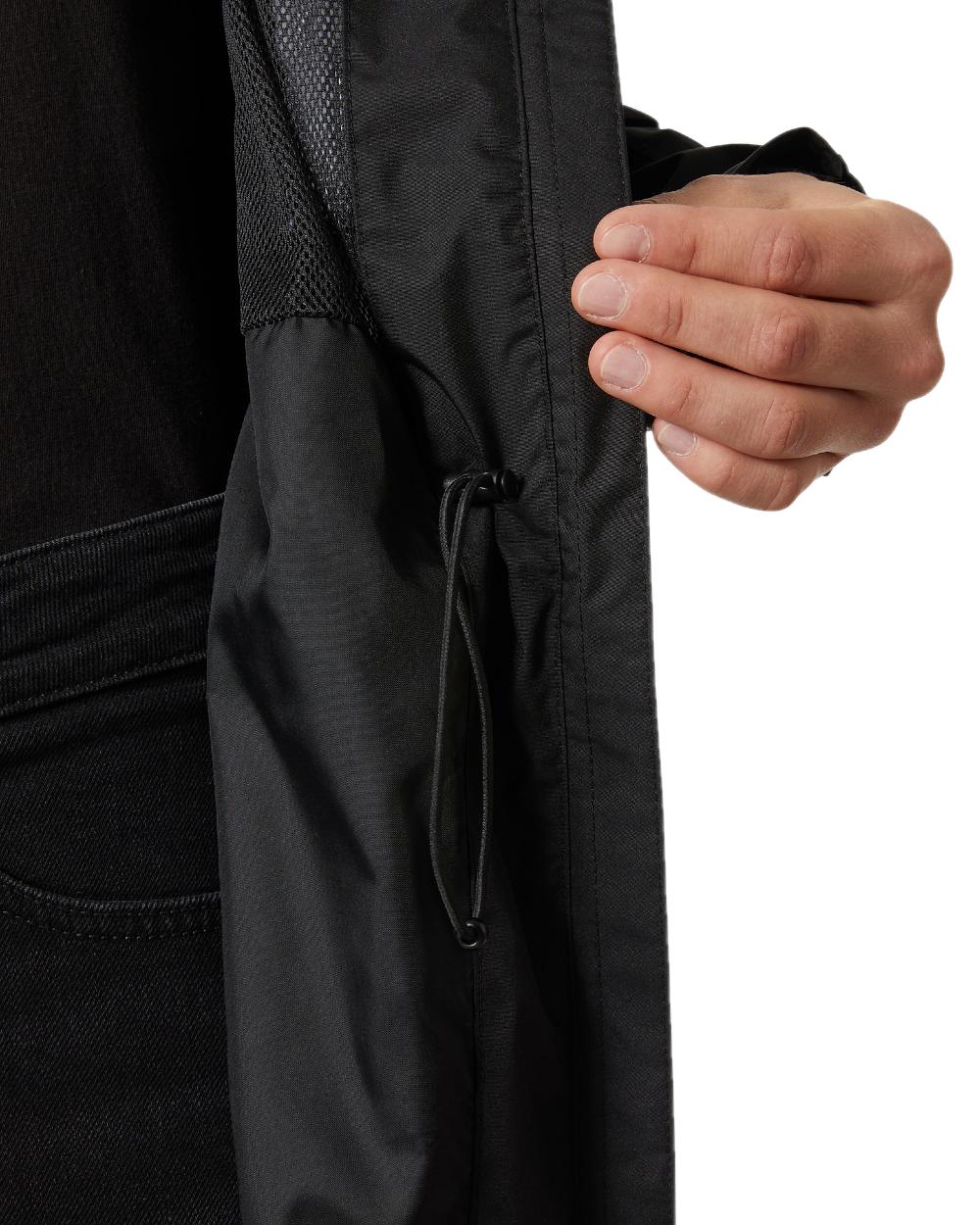 Black coloured Helly Hansen Womens Westport Raincoat on white background 