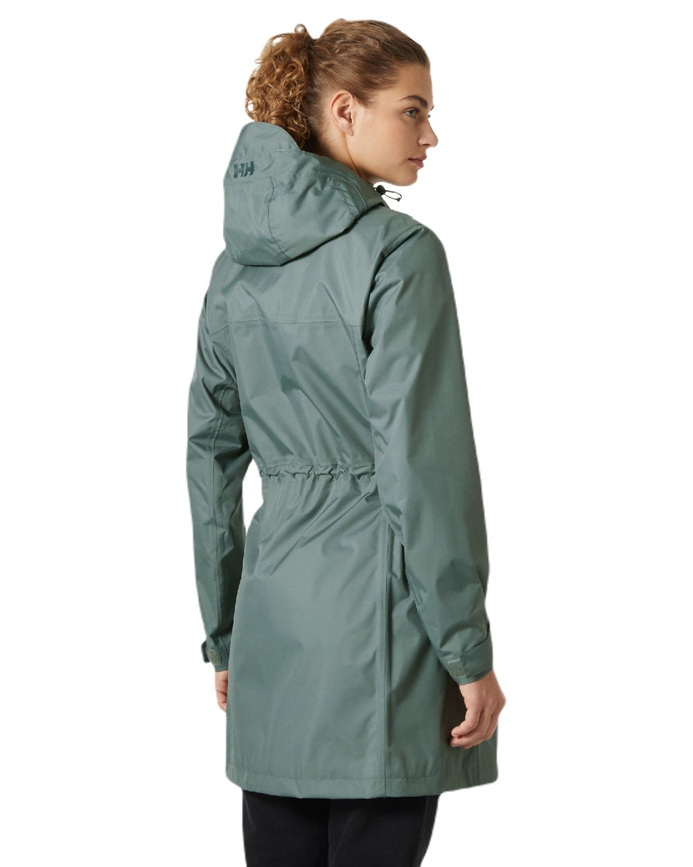 Grey Cactus coloured Helly Hansen Womens Westport Raincoat on white background 