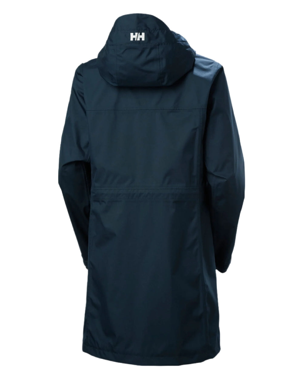 Navy coloured Helly Hansen Womens Westport Raincoat on white background 