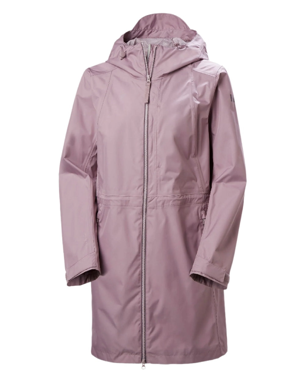 Purple Clay coloured Helly Hansen Womens Westport Raincoat on white background 