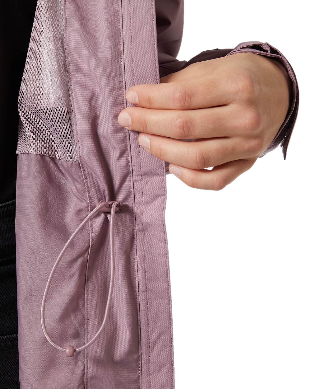 Purple Clay coloured Helly Hansen Womens Westport Raincoat on white background 