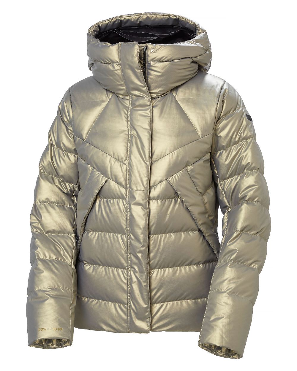 Lynx Coloured Helly Hansen Womens Winter Bliss Down Jacket on white background 