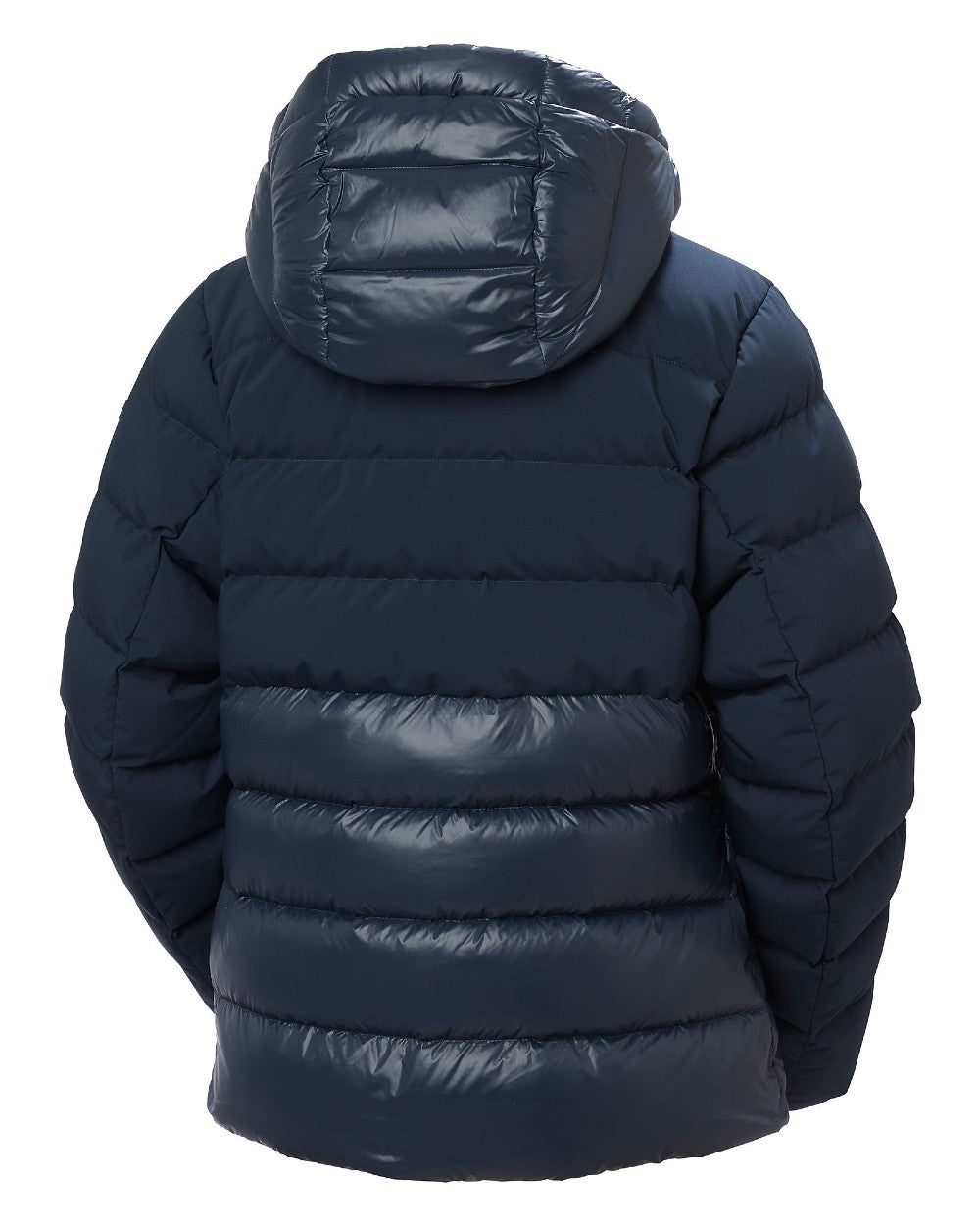Navy Coloured Helly Hansen Womens Winter Bliss Down Jacket on white background 