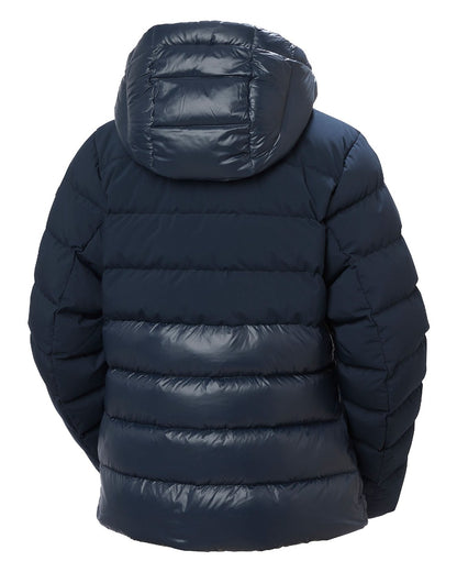 Navy Coloured Helly Hansen Womens Winter Bliss Down Jacket on white background 