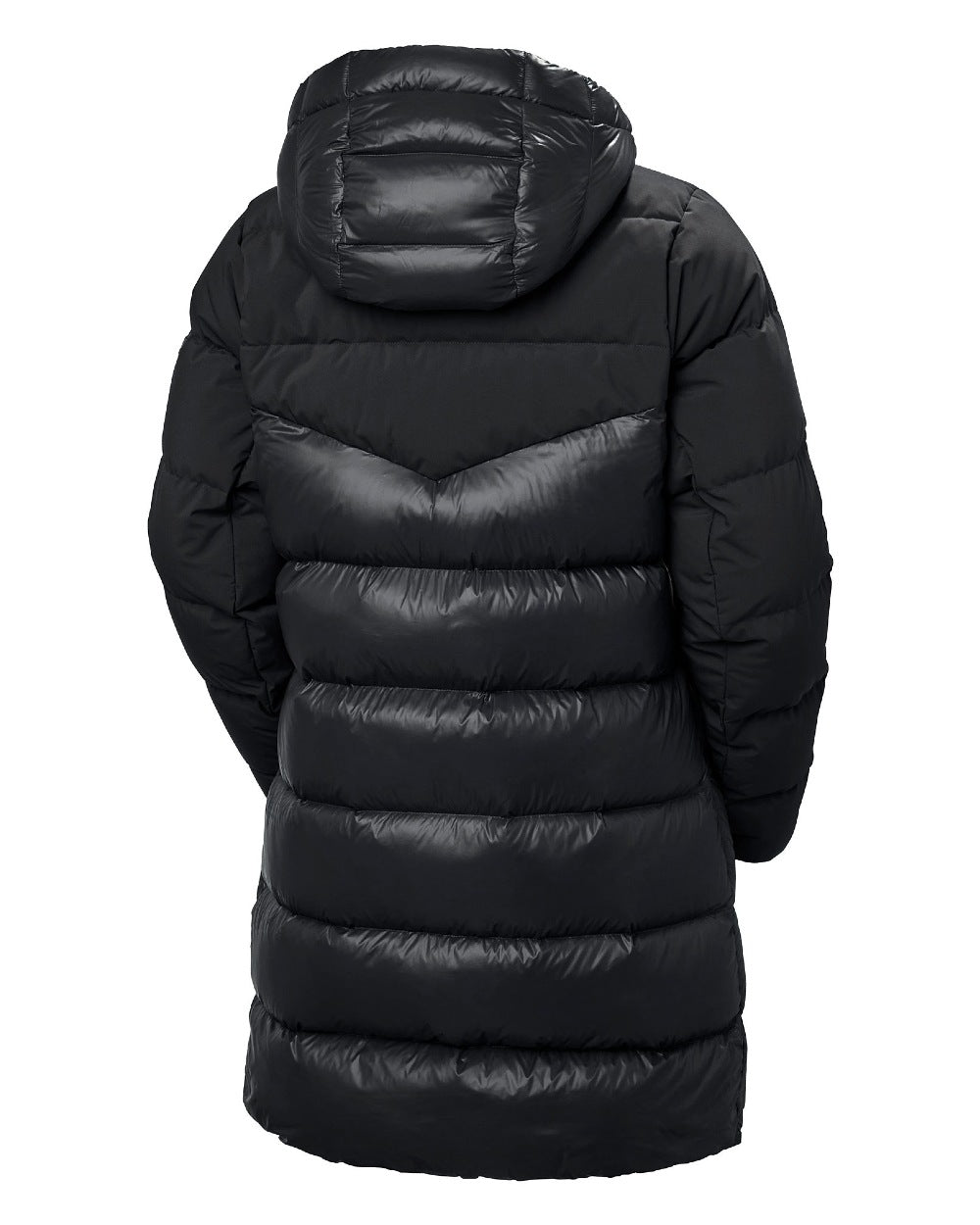 Black Coloured Helly Hansen Womens Winter Bliss Down Parka on white background 