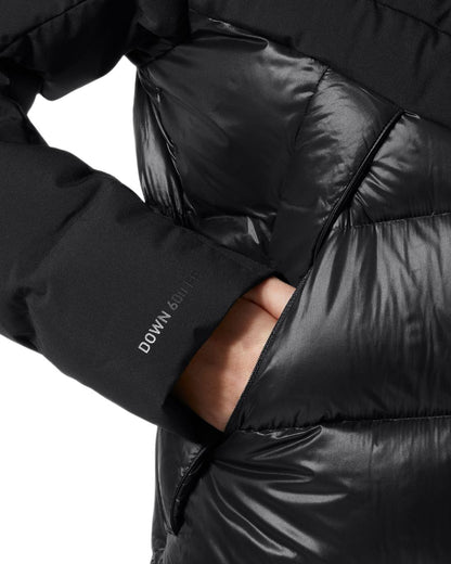 Black Coloured Helly Hansen Womens Winter Bliss Down Parka on white background 