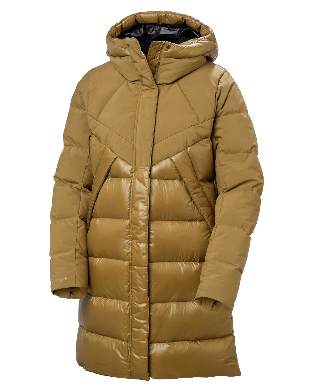 Sepia Coloured Helly Hansen Womens Winter Bliss Down Parka on white background 
