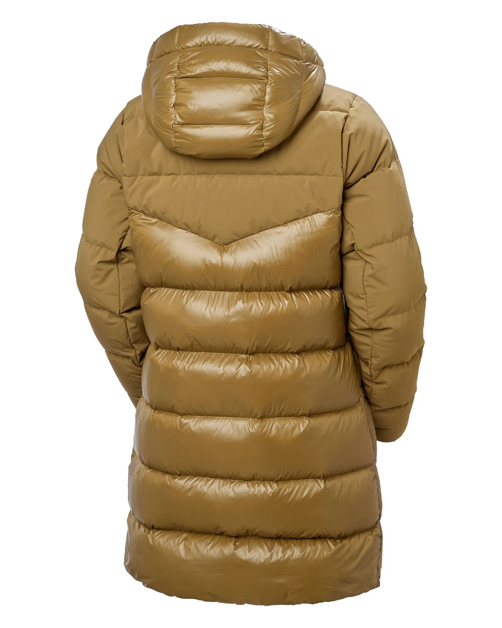 Sepia Coloured Helly Hansen Womens Winter Bliss Down Parka on white background 