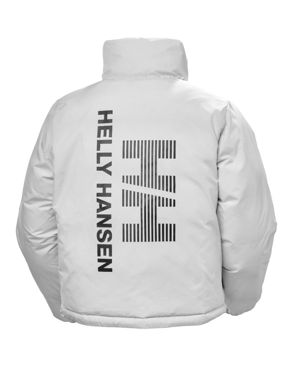 Black Coloured Helly Hansen Womens YU 23 Reversible Puffer Jacket on white background 