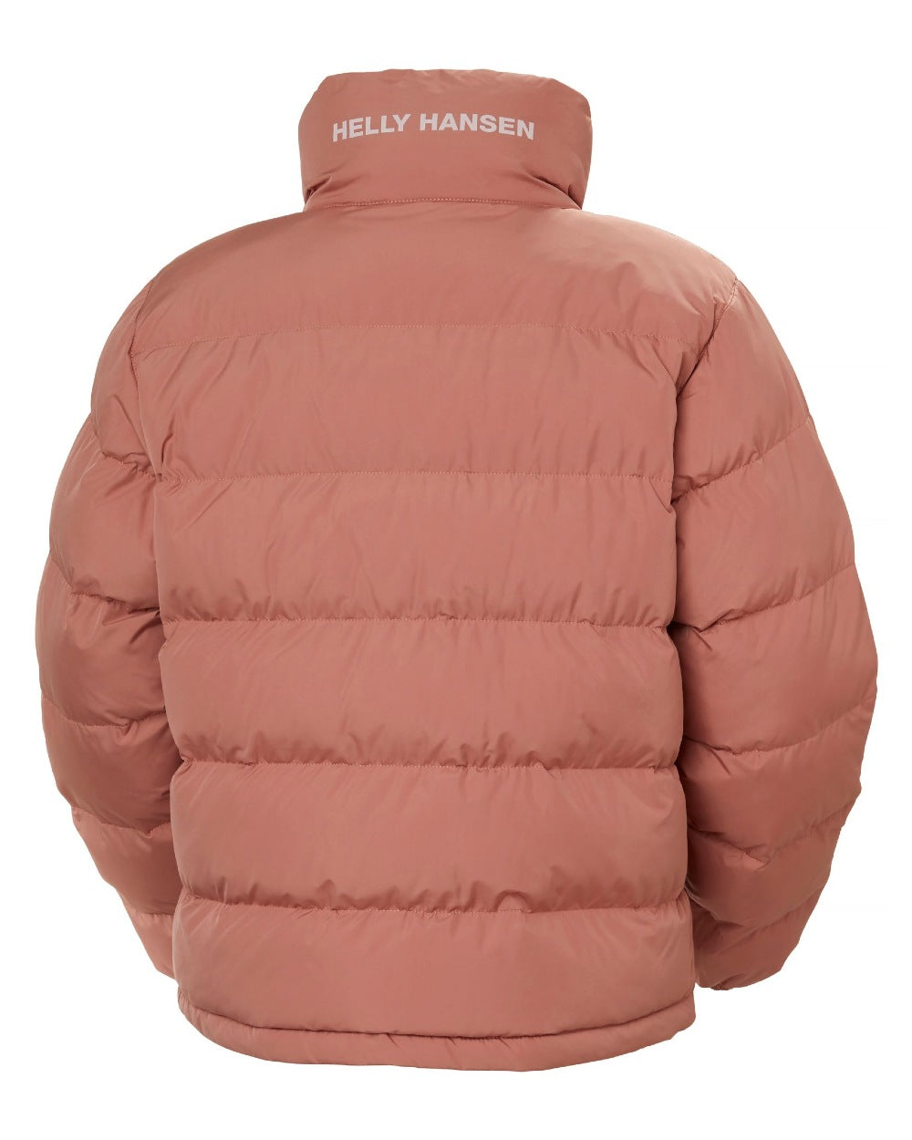 Cedarwood Coloured Helly Hansen Womens YU 23 Reversible Puffer Jacket on white background 