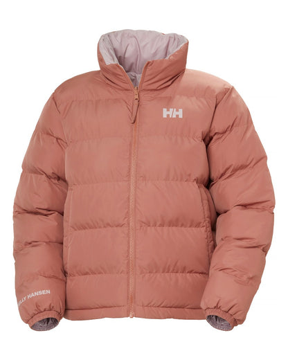 Cedarwood Coloured Helly Hansen Womens YU 23 Reversible Puffer Jacket on white background 