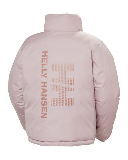 Cedarwood Coloured Helly Hansen Womens YU 23 Reversible Puffer Jacket on white background 