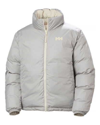 Cream Coloured Helly Hansen Womens YU 23 Reversible Puffer Jacket on white background 