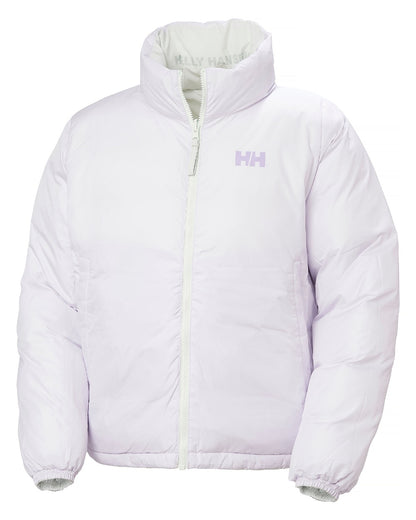 Seafoam Coloured Helly Hansen Womens YU 23 Reversible Puffer Jacket on white background 