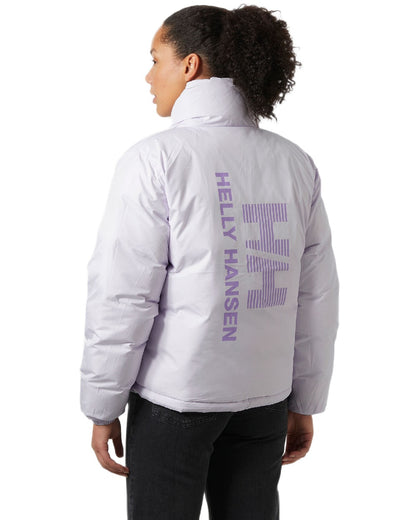 Seafoam Coloured Helly Hansen Womens YU 23 Reversible Puffer Jacket on white background 