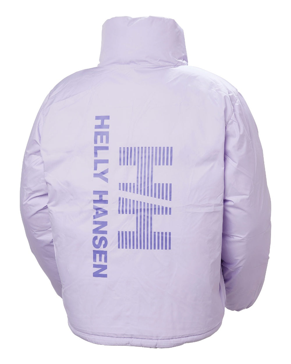 Sepia Coloured Helly Hansen Womens YU 23 Reversible Puffer Jacket on white background 