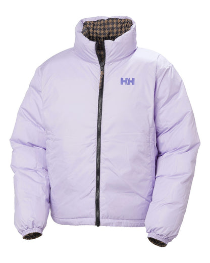 Sepia Coloured Helly Hansen Womens YU 23 Reversible Puffer Jacket on white background 